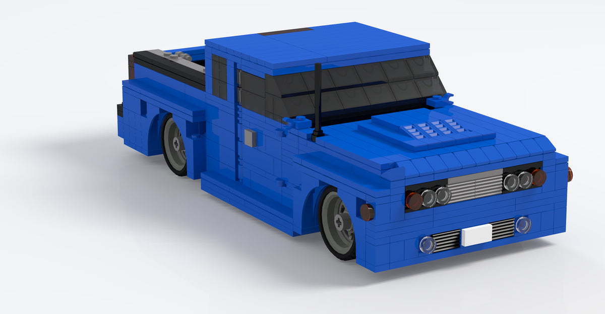 Medium example: a custom brick-built pickup, 3D render