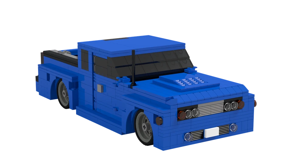 Our Medium example: a custom brick-built pickup, 3D render
