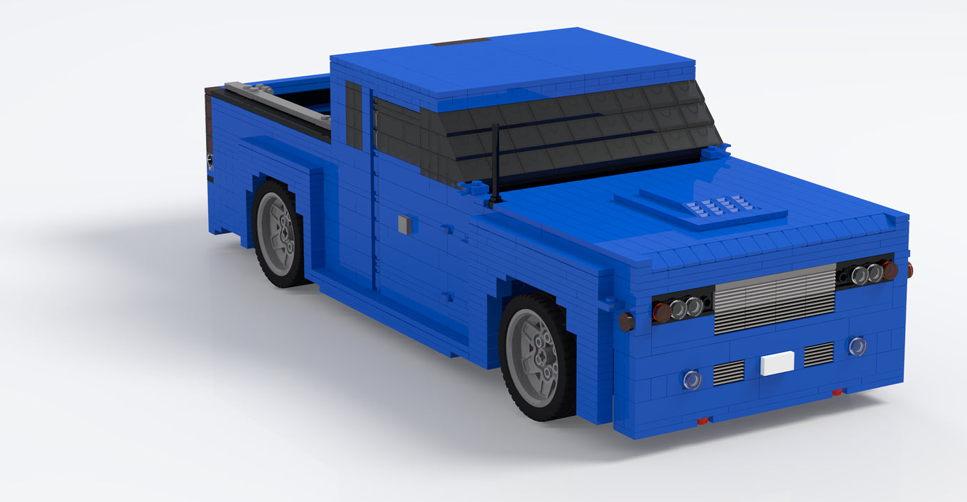 Large custom brick-built pickup, 3D render